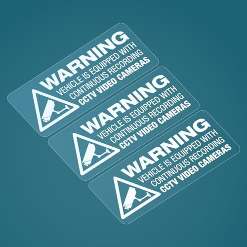 3x WARNING RECORDING CCTV ON BOARD Dashcam Security Car Van Window Decal Stickers