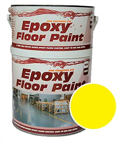Epoxy Resin Floor Paint by Ask Coatings. for Garage, Industrial and Domestic. 2.5L (Safety Yellow)