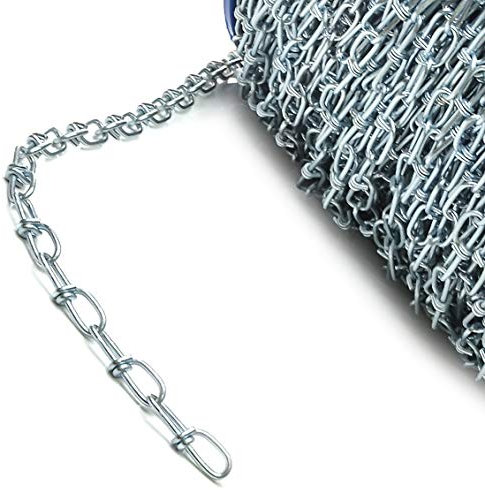 DQ-PP KNOTENKETTE | 1,4 mm | DIN 5686 | 30 m | Dekokette Zierkette Gartenkette Stahl VERZINKT Gliederkette Lampenkette Kette Deko Garten