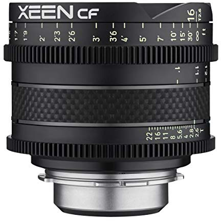 XEEN CF Cinema 16mm T2,6 Sony E Mount Vollformat – professionelles Cine-Objektiv – Carbon Linsenzylinder – extrem kompakt und besonders leicht, schwarz
