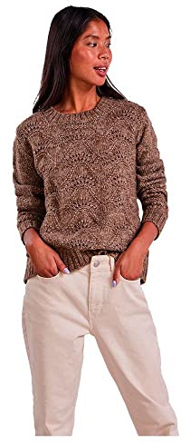 PIECES Dam PCBIBBI LS O-Neck Knit NOOS BC-tröja, Fossil, XL
