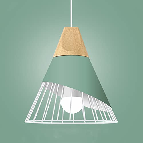 Chao Zan Suspension Luminaire Moderne,bois Plafonnier industriel design Métal Lampes Suspendues abat-jour E27 applique éclairage pour salle à manger cuisine,couloir