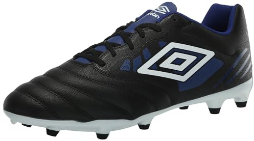 Umbro Men's Tocco 4 League FG Soccer Cleat, Black/White/Blue, 11