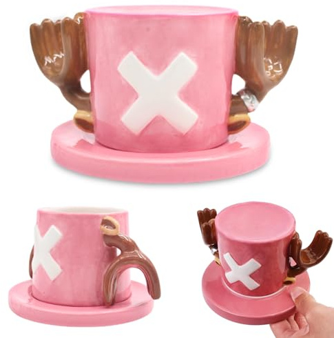 Animekopp, kreativ keramikkopp, rosa chhopper's hatt kaffekoppar, present till födelsedag, jul, alla hjärtans dag, årsdag, mugg kopp för mjölk, kaffe, juice (Chopper)