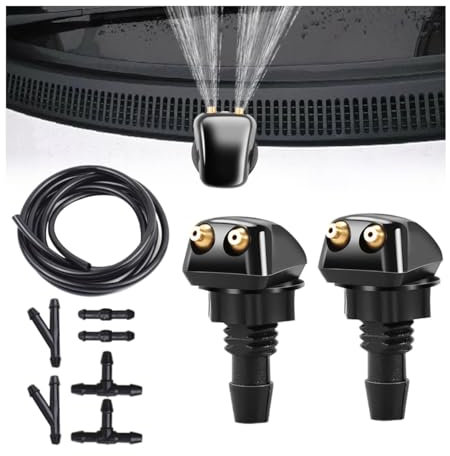CGEAMDY 9 Pezzi Tubi Lavavetri Parabrezza Dell'auto, Acqua Ugelli Tergicristalli Maggior Parte Dell'installazione, Kit Connettore Universale Tergicristallo, Tubo Universale Parabrezza Con Connettore