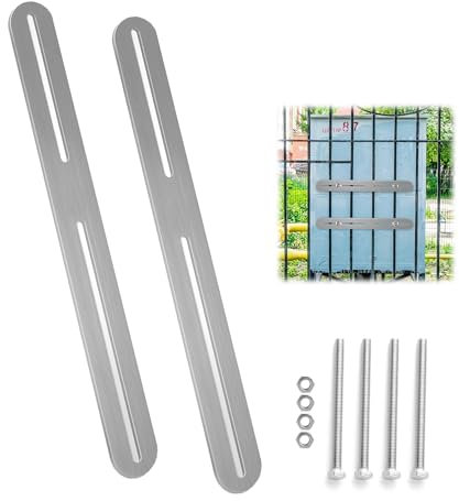 Juego de Fijación para Buzón de Valla, Kit de Fijación para Buzones, Fijación de Valla de Acero Inoxidable para Buzones, Fijación de Valla de Piquetes Fijación para Buzón, Plata, 280mmx24mm