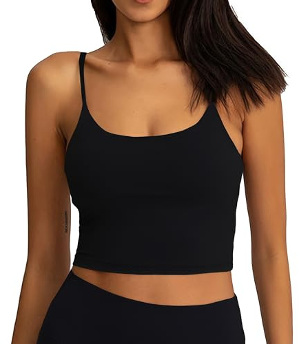 ATRACTIVOLL Débardeur de Sport pour Femmes, Débardeur de Base sans Manches, Respirant et Léger pour la Gymnastique, Débardeur Court Décontracté avec Bretelles en Spaghetti
