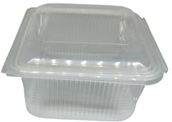 Générique 50 Barquettes Hermétiques Micro-ondables Transparentes 750 cc en Plastique Polypropylène (PP) avec Couvercle à Charnière