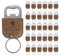 30 Pcs Personalised Bottle Opener Keyring Wedding Favors for Guests Leather Beer Bottle Opener Keychain Laser Engraved Custom Gifts, Khaki