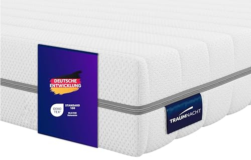 Traumnacht orthopädische Kaltschaum Wendematratze 90x200 cm|H2/H3|Ergonomisch & atmungsaktiv|7-Zonen|Öko-Tex zertifiziert|16 cm Höhe|Hypoallergen|Bezug abnehmbar & waschbar|deutscher Qualitätsstandard