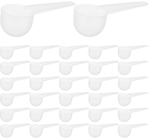 ULTECHNOVO 50pièces Mesurette Plastique Doseuse Pour Café Lait Poudre Et Pâtisserie Avec Long Manche Pour Accès Facile Aux Ingrédients
