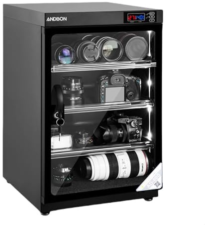 Electronic Dry Cabinet for Camera Lens Electronics Digital Dehumidifier with LED Display Ultra-Quiet Energy Saving Secure Storage for Cameras Stamp Tea Jewelry (80L)