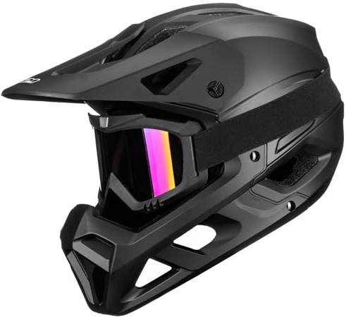 ILM Full Face Mountain Bike Helmet ASTM CPSC Adult with Adjustable Visor for MTB BMX Model HT58