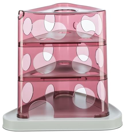 TRIXIE Cheese Tower Interactive Cat Toy, Enrichment Toys for Indoor Cats, Treat Puzzle Interactive Play and Mental Stimulation, Berry