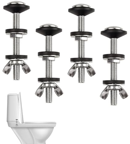 Universal Toilet Tank to Bowl Bolts Kit, 4PCS, M8 Size, Silver