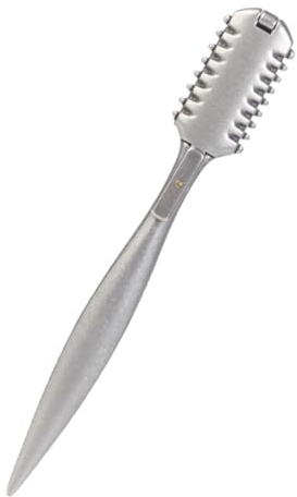 VINTORKY Haarschneidekamm Doppelseitig Metall Haarspitzentrimmerkamm zum Ausdünnen und Pony Trimmen mit Tragetasche für Friseure und Haarstyling