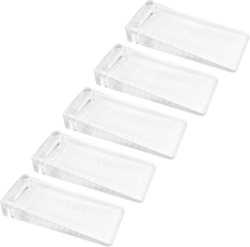 Comzantor 5 piezas topes para puertas suelo, Altura Ajustable Antideslizante antiarañazos cuña puerta goma suave, Protección de Pared y Muebles, para Puertas de Balcón, Baños, Habitaciones para Niños