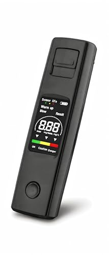 Gubbett Portable Alcohol Breathalyzer Digital LCD Display No Mouthpiece Needed Accurate Personal and Professional Alcohol Testing Kits UK with Beep Alarm Compact Design Breathalyser for Home Use