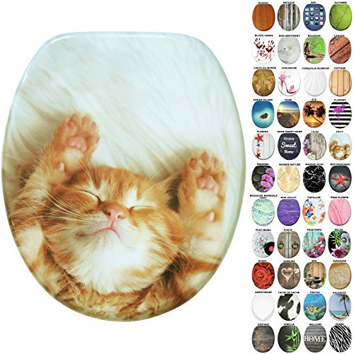 Sanilo Abattant WC, Grande sélection de lunettes de toilette, Finition de haute qualité, Charnières robustes, Fixation facile (Lilly)