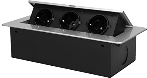 ORNO OR-AE-1336/G(GS) sänkbar installation grenuttag 3-vägs, 3 600 W, färg: silver