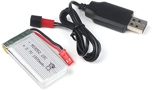 YUNIQUE GREEN-CLEAN-POWER - Li-Po Akku 3.7V 1800mAh 25C für Quadrocopter | Kompatibel mit JJRC H11D, H11C, HQ898B | Hohe Kapazität, Hohe Leistung | Inklusive JST-Stecker und USB-Kabel