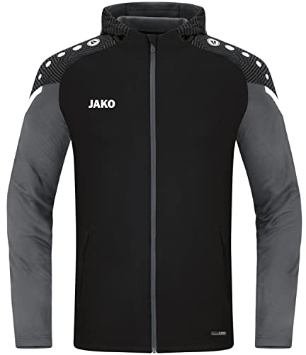 JAKO Herren Kapuzenjacke Performance, Schwarz/Anthra Light, L