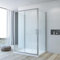 Duschkabine Eckeinstieg U Form Dusche 120 x 90 x 185 cm Duschabtrennung 3 Seiten U Kabine Eckdusche Schiebetür mit Seitenwand Freistehend Sicherheitsglas ESG klar ohne Duschwanne Duschtasse