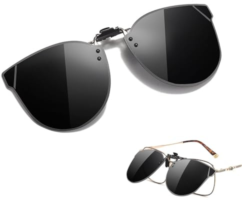 Wnddle Sonnenbrille Clip, Polarisiert Clip auf Sonnenbrillen, UV400 Sonnenbrille Clip, Polarisierte Clip-on Nachtfahrbrille