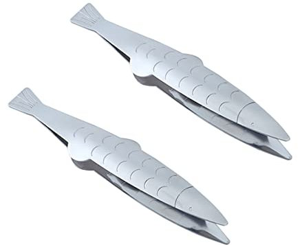 Garneck Multifunctional Food Clips Kitchen Fish Tweezers Dish Plate Gripper Stainless Steel Clips for Chefs