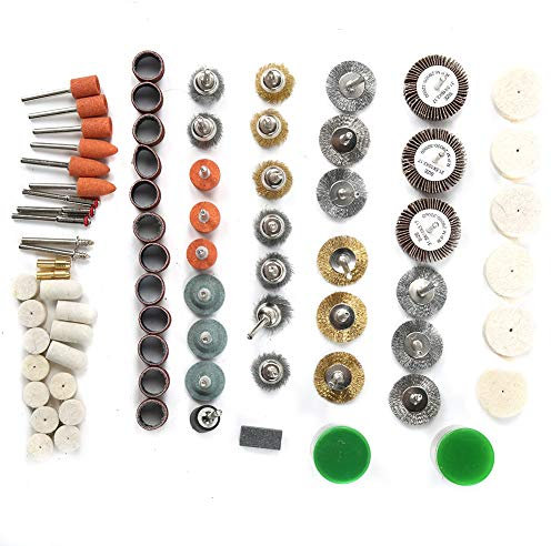Juego de Accesorios para Herramientas Rotativas, 145 Uds., Incluye Accesorios para Esmerilar, Pulir y Cortar, Adecuado para Minitaladro, Amoladora Eléctrica