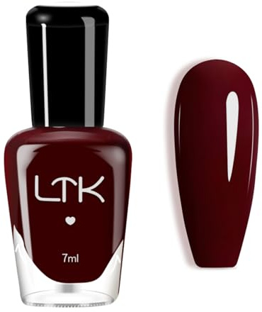 Burgundy Nail Polish - Wine Red Nail Polish - Glossy Quick Dry Nail Varnish - Classic Christmas Nail Art Varnish For Women Girls Manicure DIY - No UV Lamp Needed