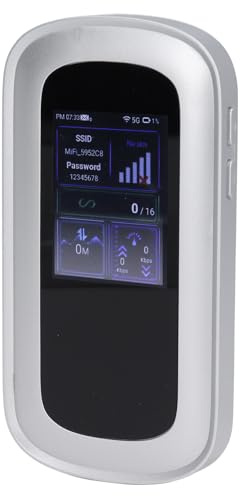ZASCHMOY 5G WiFi 6 Router de Punto de Acceso Móvil con Tragamonedas SIM y Pantalla LCD - Banda Dual de Alta Velocidad Portátil 5G WiFi Admite 16 Dispositivos con Batería de 4000 MAh para Teléfono y