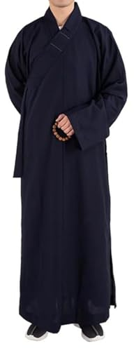 Kung Fu Munk rock, buddhistisk meditationsklänning lång rock med bälte, zen unisex kläder för daglig användning eller träning
