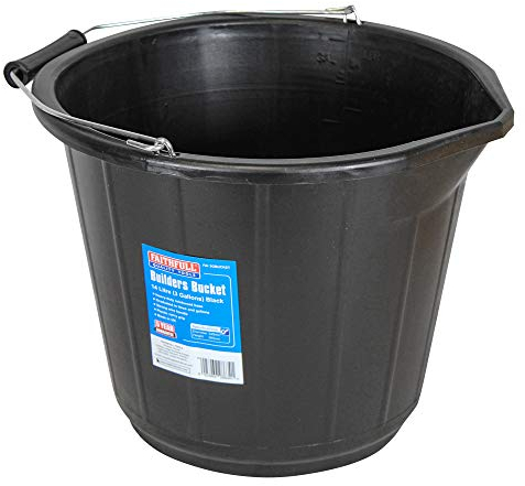Faithfull FAI3GBUCKET 14 Litre (3 Gallon) Black Builders Bucket