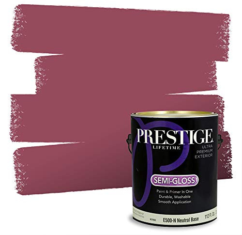 PRESTIGE Exterior Paint and Primer in One, Raisin Wine, Semi-Gloss, 1 Gallon