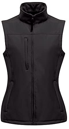 Regatta Womens/Ladies Flux Softshell Bodywarmer / Sleeveless Jacket (Water Repellent & Wind Resistant) (8) (All Black)
