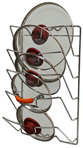 Taylor & Brown Wall or Door Mounted Kitchen Cupboard Cabinet Pantry Saucepan Pot Pan Lid Storage Organiser Rack Holder Metal Wire - Holds 5 Lids
