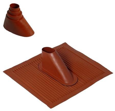 Tuile malléable Alu Rouge brique + Cône d'étanchéité Rouge en polyéthylène.