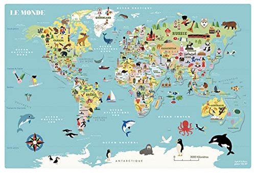 Vilac Mappa del Mondo Magnetico Ingela P.A-7612, 7612, Multicolor