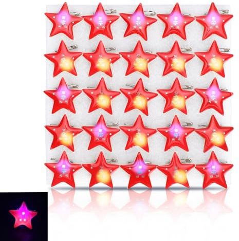 25st LED Brosch, Jul Brosch Pin LED Light Up Star Badge Brosch Blinkande Ljus Brosch för Alla hjärtans dag Jul Bröllop Födelsedagsfest Presenter