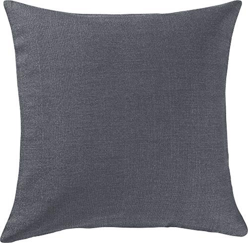 Erwin Müller Deko-Kissenhülle, Kissenbezug Uni, Krefeld anthrazit Größe 40x40 cm - fleckabweisend, schmutzunempfindlich und leicht zu reinigen, Leinen-Optik (weitere Farben)