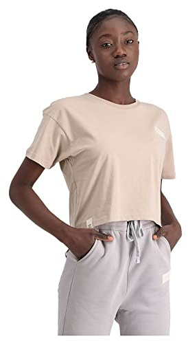 Alpha Industries Maglietta Organics Cropped OS T da Donna Organic Beige
