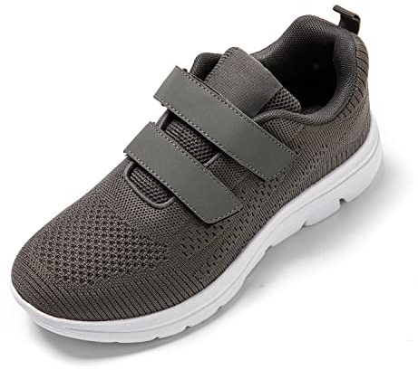 JOMIX Sneaker Herren Sportschuhe Turnschuhe Straßen Laufschuhe Klettverschluss Atmungsaktive Trainers Fitness Gym (A Dunkelgrau, 41)