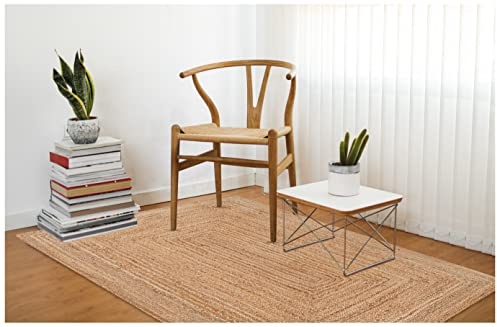 Lightnpro Hand Woven Jute Braided Rug 4x6 Feet - Natural Color, Reversible Boho Entry Area Rugs for Kitchen, Living Room I Farmhouse Indoor Outdoor Decorative Floor Rug - 48x72 Inches