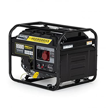 Hahn & Sohn HGG 8000X Générateur de courant à essence avec moteur haute performance à quatre temps silencieux avec mode 230 V, 97 dB/A