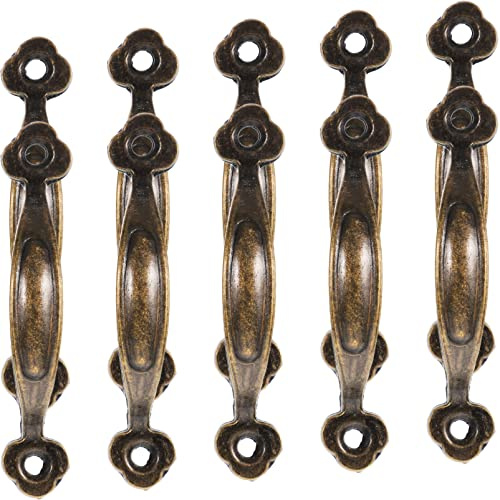 Angoily 10 Piezas Mango De Caja De Madera Manijas Antiguas Tiradores De Cajones Herrajes Para Muebles Retro Tirar De Las Manijas De Las Perillas Bandeja Estilo Chino Aleación De Zinc