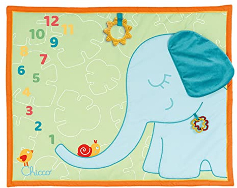 Chicco Milestone Eco+ Carpet, weicher Teppich aus recyceltem Stoff, mit sonnenförmigem Schnuller, kann verwendet Werden, um jeden Monat EIN Foto des Babys zu Machen, 0 Monate +