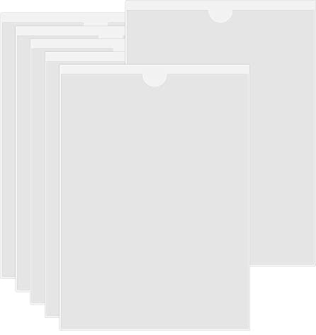 HLIWS A4 Fundas autoadhesivas tarjetas de índice-6 piezas Tarjeta de Índice con Superior Abierta de Cargar,Tarjetero para Organizar Proteger Fichas(Tamaño interior:21 * 29,7cm)