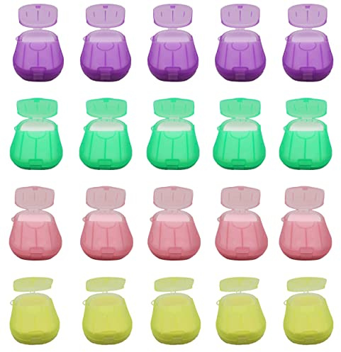 Gadgetime USA Hojas de jabón de papel surtidas, paquete de 20 (20 hojas por paquete) – Desechables portátiles – Baño perfumado para lavado de manos espumoso para interiores, viajes, camping