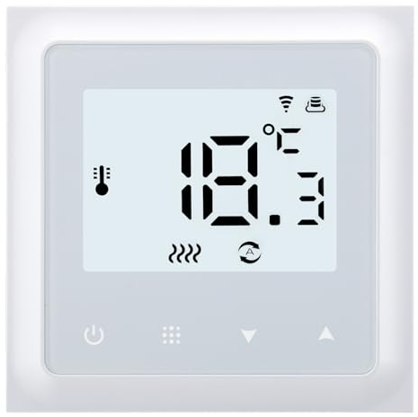 Wengart Termostato WiFi WG011, Modo Calor y Frío AC230V Max3A 2.4GHz Tuya App para Calefacción por Suelo Radiante, Compatible con Alexa Echo/Google Home